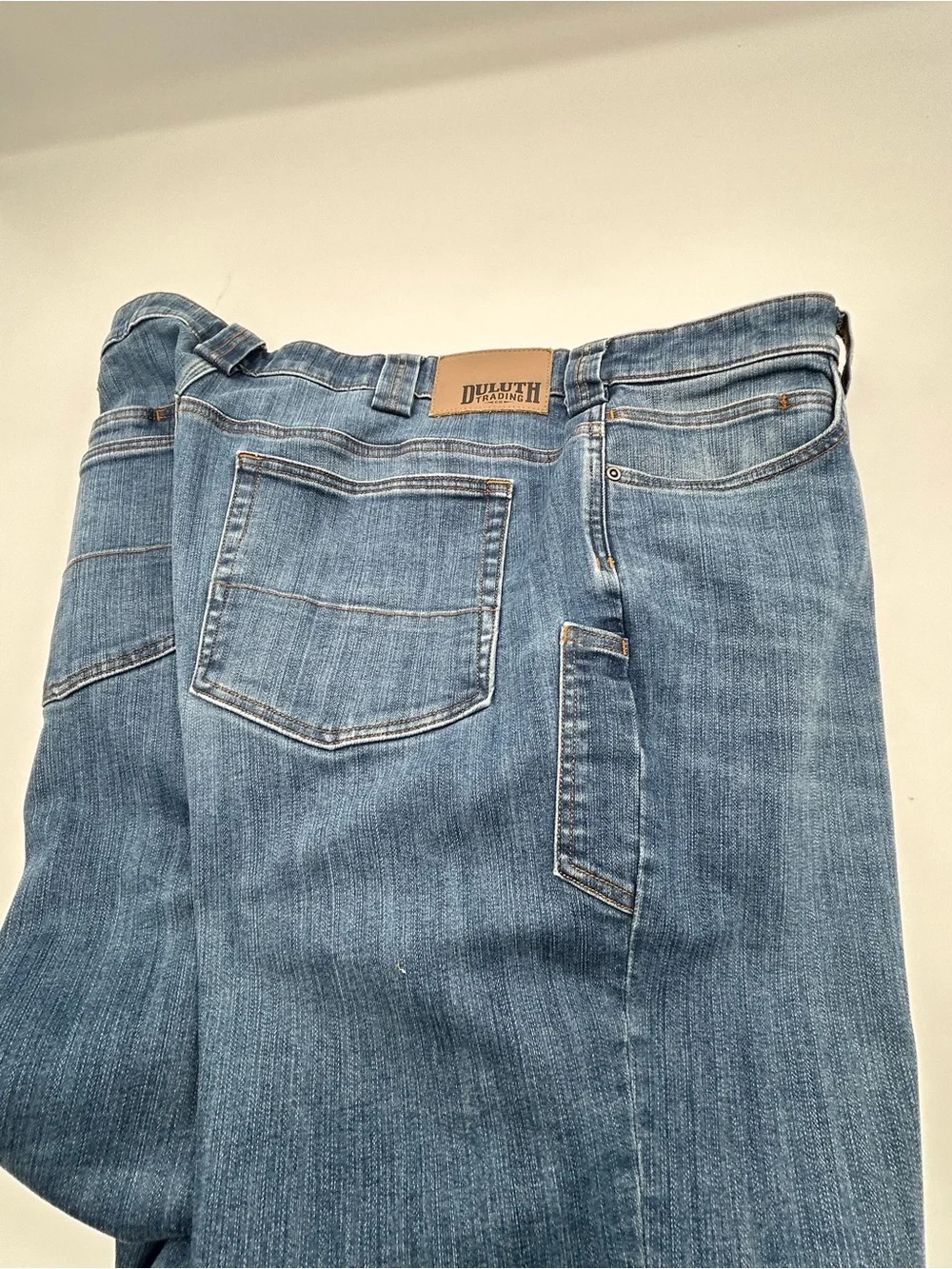 Duluth Trading Co Men's Double Flex Straight-Leg Blue Denim Jeans 40x32